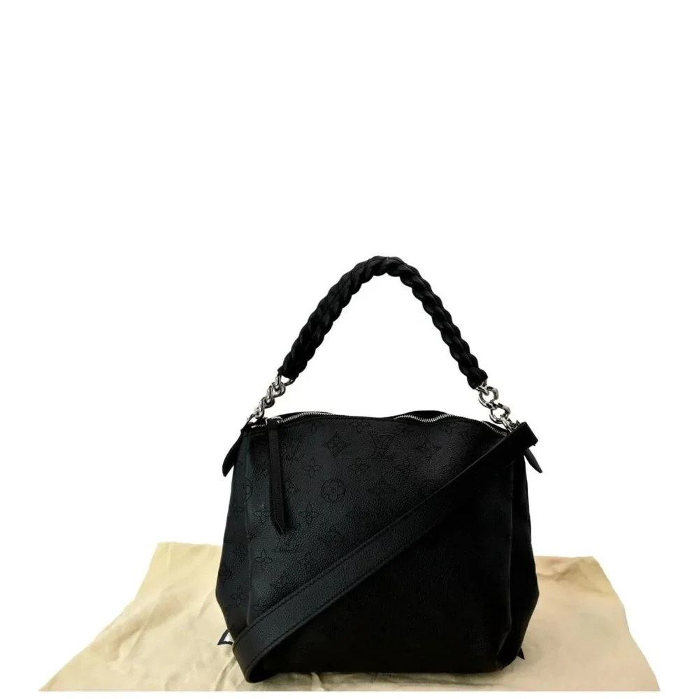 LOUIS VUITTON Babylone Monogram Mahina Leather Chain Shoulder Bag Black - Picture 3 of 12